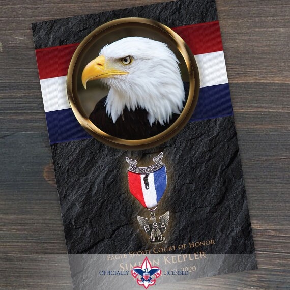 program cover, eagle scout court of honor program cover, Boy Scouts of America program, Court of Honor, BSA, BSA0303