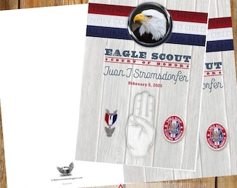 Portada del programa ScoutsHonor, portada del programa de la Corte de Honor de Eagle Scout, programa Scouting America, Corte de Honor, BSA, BSA0703