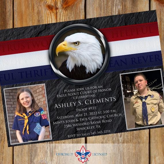 Eagle Scout Court of Honor invitation, double sided, Boy Scouts of America invitation, BSA invitation, Scouting America Invitation, BSA0501