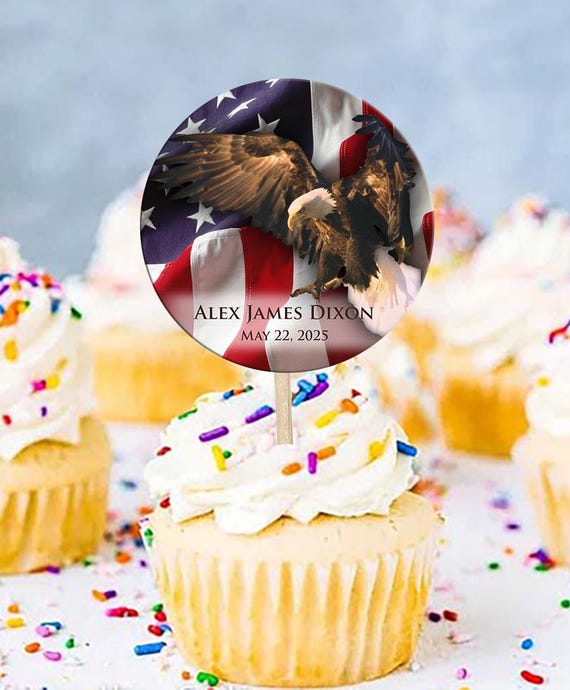 Citizenship Eagle cupcake toppers, Court of Honor, custom cupcake toppers, BSA0814B