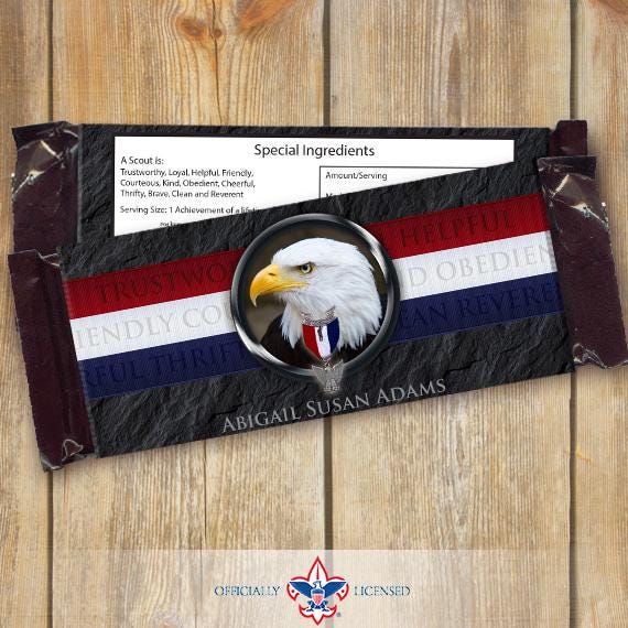 Eagle Scout candy bar wrappers, Eagle Scout Court of Honor, Hersheys chocolate bar wrappers, Court of Honor, BSA0504
