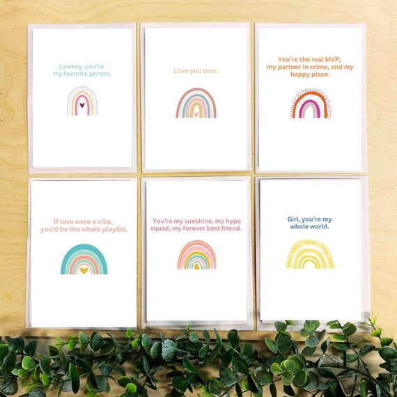 Funny & Relatable Valentine's Day Cards for Teen Girls, Hilarious Friendship Notecards, Cute Best Friend Valentines, Sweet Love Cards
