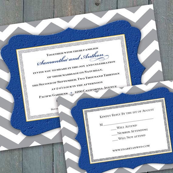 wedding invitations, wedding invitation and rsvp, wedding shower invitations, chevron wedding invitations, wedding package, IN266