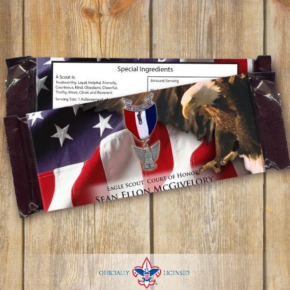 Eagle Scout candy bar wrappers, Eagle Scout Court of Honor, Hersheys chocolate bar wrappers, Court of Honor, BSA0804