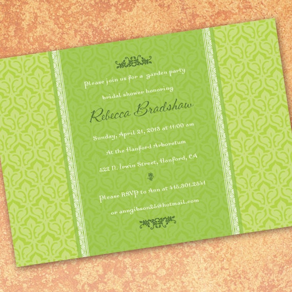 bridal shower invitations, lime bridal shower invitations, lime wedding shower invitations, lime graduation announcements, IN185