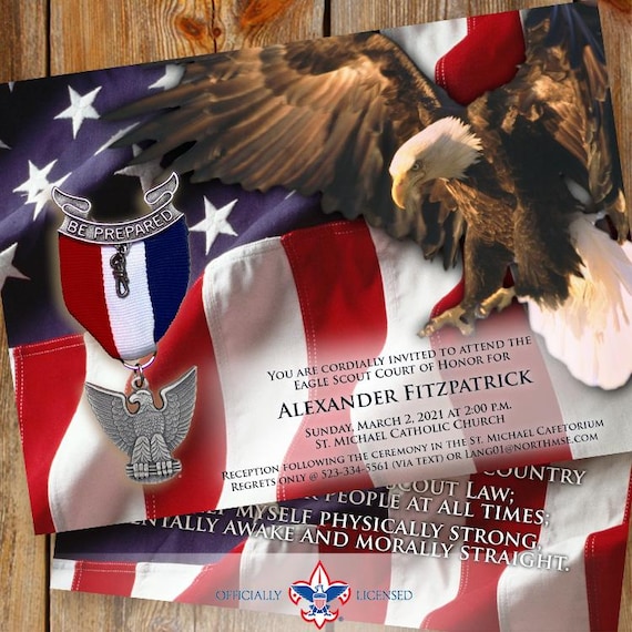 Citizenship Eagle Scout court of honor invitations, double sided, Court of Honor invitation, Scouting America invitation, BSA0801