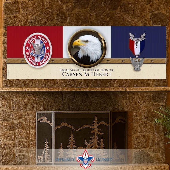 Eagle Scout banner, Eagle Scout Court of Honor banner, custom banner, 12"x38" banner, BSA0418