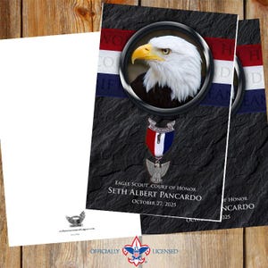 Perseverance Program cover, Eagle Scout court of honor program cover, Scouting America program, Court of Honor, BSA0503