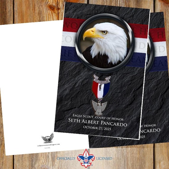 Program cover, Eagle Scout court of honor program cover, Scouting America program, Court of Honor, BSA, BSA0503