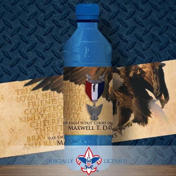 Water Bottle Wrapper, Eagle Court of Honor, Customized, BSA0206