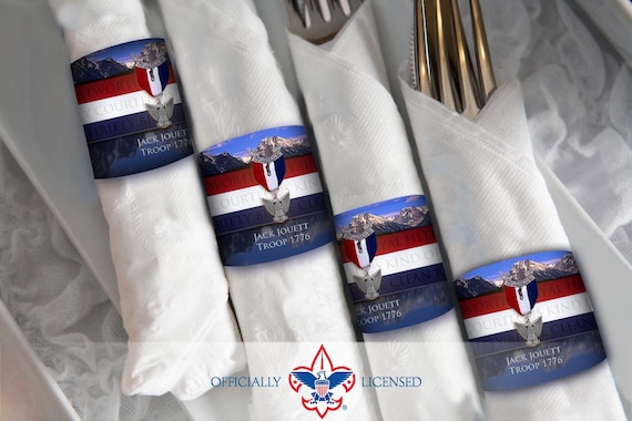 Tetons Napkin Ring, Customized, Eagle Scout Court of Honor, BSA0615A