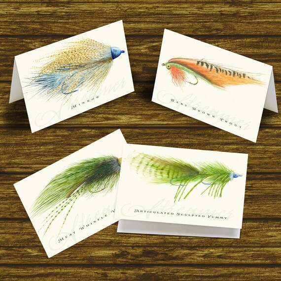 Minnow notecard set, thank you cards, best man gifts, fly fishing notecard set, fly fishing thank you cards, PT0104