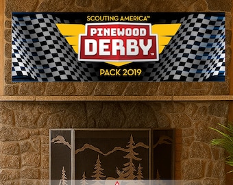 Bandera personalizada de Pinewood Derby, 30 x 96 cm, BSA4118