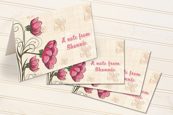 thank you cards, personalized notecards, personalized thank you cards, flower garden notecards, tulips, pink tulip thank you cards, PC115