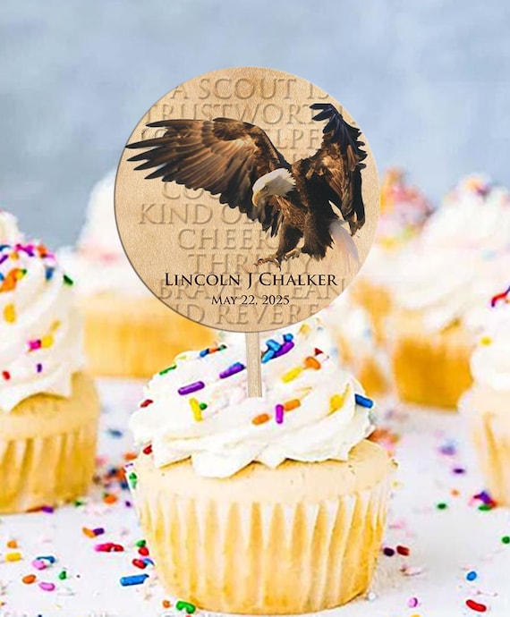 Leadership Eagle cupcake toppers, Court of Honor, custom cupcake toppers, BSA0214B
