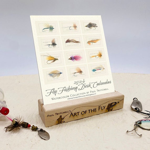 2025 desk calendar, fly fishing desk calendar, dry fly calendar, nymph calendar, Paul Twitchell fly fishing calendar, desk calendar