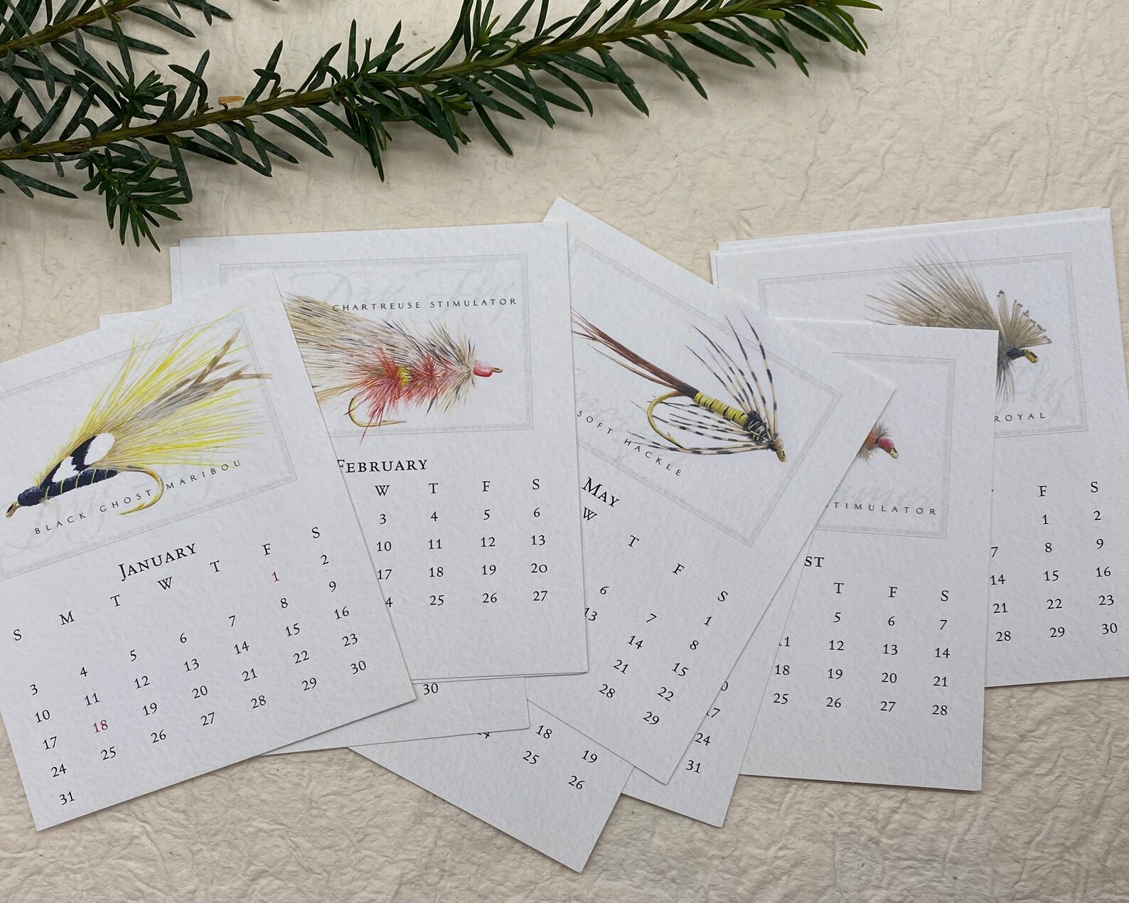 2021 desk calendar fly fishing desk calendar dry fly Etsy