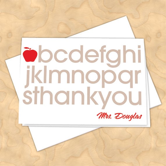 personalized notecards, thank you cards, teacher thank you cards, graduation thank you cards, 4x6 notecards, teacher appreciation, NC120