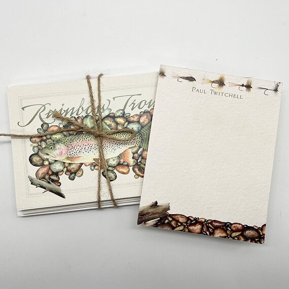 fly fishing notepad and notecards, personalized notepad, fly fishing notepad, fly fishing gifts, NP114