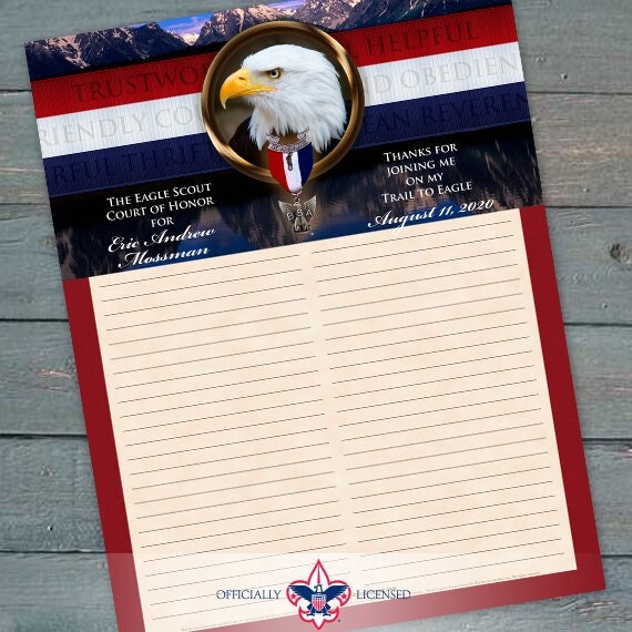 Sign-In Sheet, Eagle Scout Court of Honor, Customized, Court of Honor, BSA, BSA0605