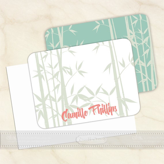 personalized notecards, notecard set, thank you cards, girlfriend gift, personalized stationery, teal notecard sets, NS133