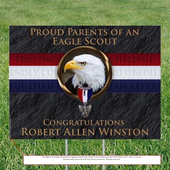 Scout Yard Sign, BSA Yard Sign, Eagle Scout, customized, BSA0323