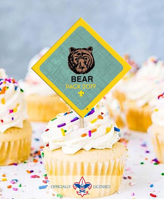 Bear Pack cupcake toppers, Pack Meeting cupcake toppers, custom cupcake toppers, BSA5414