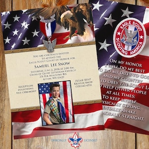 Citizenship Eagle Scout court of honor invitations, double sided, Court of Honor invitation, Scouting America invitation, BSA0801B