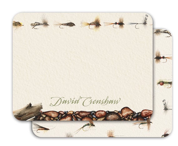 thank you cards, fly fishing notecards, fly fishing thank you cards, fly fisherman gift, fathers day gift, outdoors cards, NS181