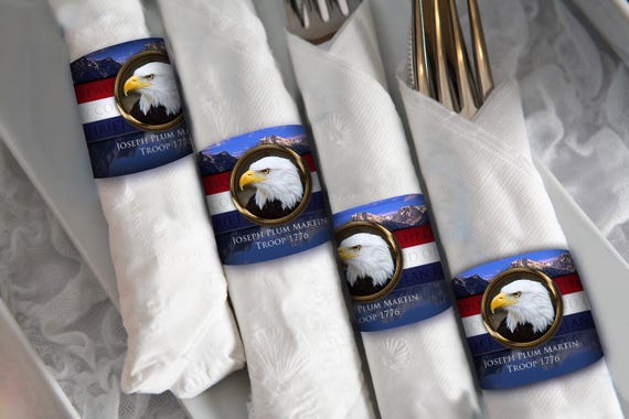 Tetons Napkin Ring, Customized, Eagle Scout Court of Honor, BS0615B