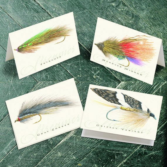 Intruder notecard set, thank you cards, best man gifts, fly fishing notecard set, fly fishing thank you cards, PT0912
