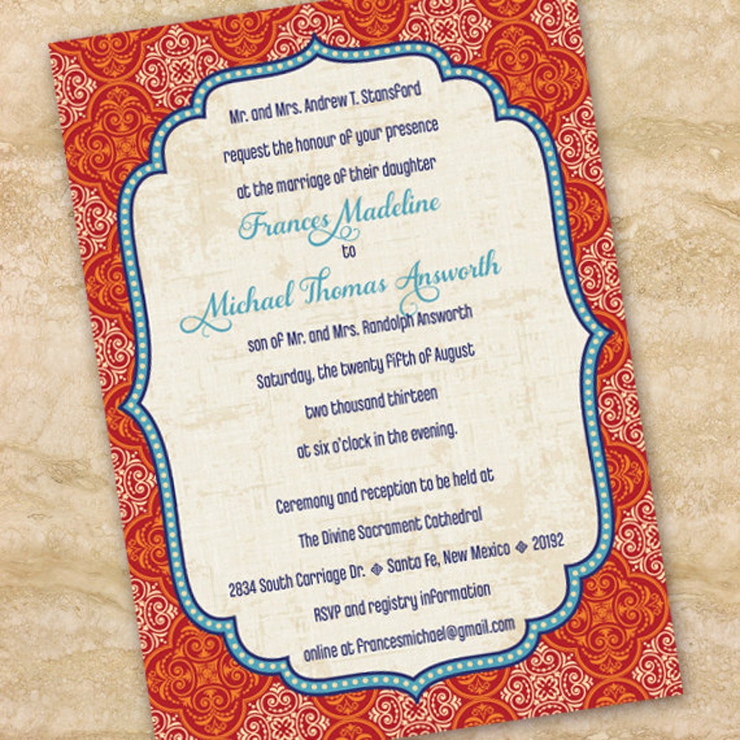 Wedding Invitations Moroccan Wedding Invitations Indigo