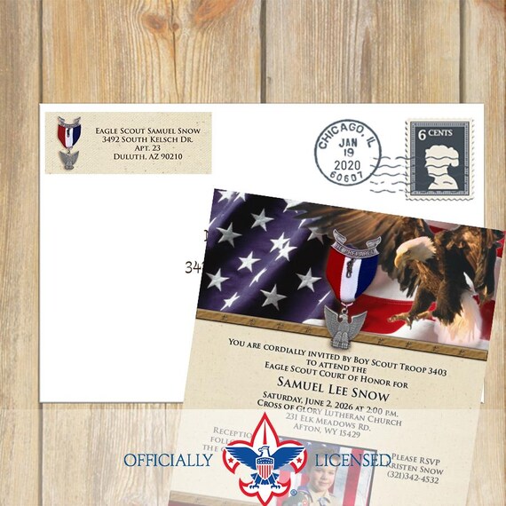 Citizenship Return Address Labels, Eagle Scout, Customized, Eagle Scout Court of Honor, BSA0808B
