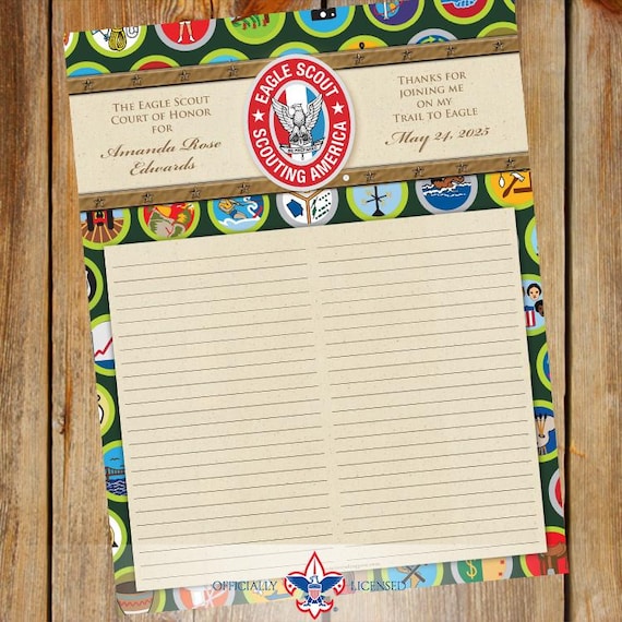 Sign-In Sheet, Eagle Scout Court of Honor, Merit Badge, BSA1305
