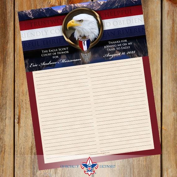 Sign-In Sheet, Eagle Scout Court of Honor, Customized, Court of Honor, BSA, BSA0605