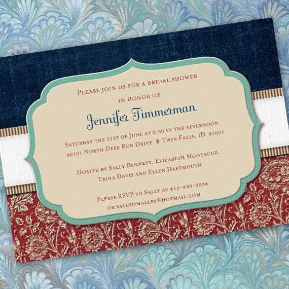 Bridal Shower Invitations Americana Party Veteran Retirement