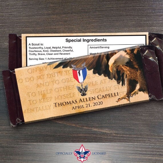 Eagle Scout candy bar wrappers, Eagle Scout Court of Honor, Hersheys chocolate bar wrappers, Court of Honor, BSA0204