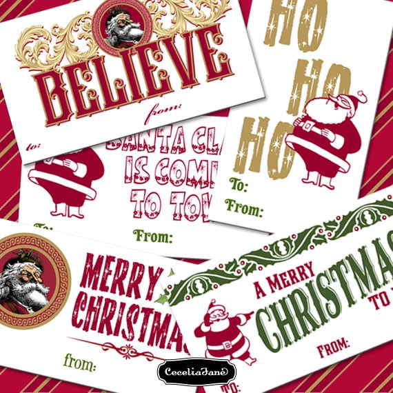 gift tag labels, Avery 5871 labels, 2"x4" Christmas gift labels, digital download gift tags, Christmas gift tags, printable gift tags, ID152