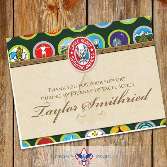 Thank You Cards, Eagle Scout, Customized, Court of Honor, BSA1302A