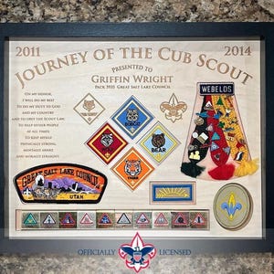Honor the Achievement - Journey of the Cub Scout Plaque, 11x14 wood plaque, Customized, Arrow of Light, Cub Scouts, BSA1416
