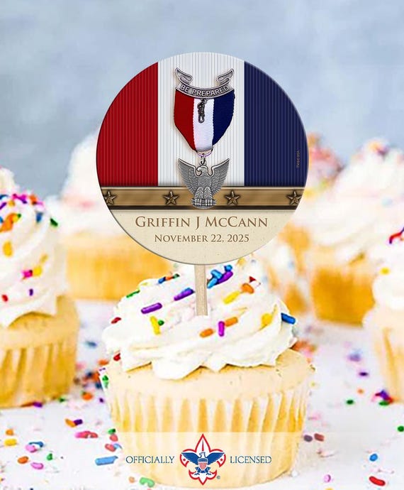Integrity Eagle Scout cupcake toppers, Court of Honor, custom cupcake toppers, BSA0414A
