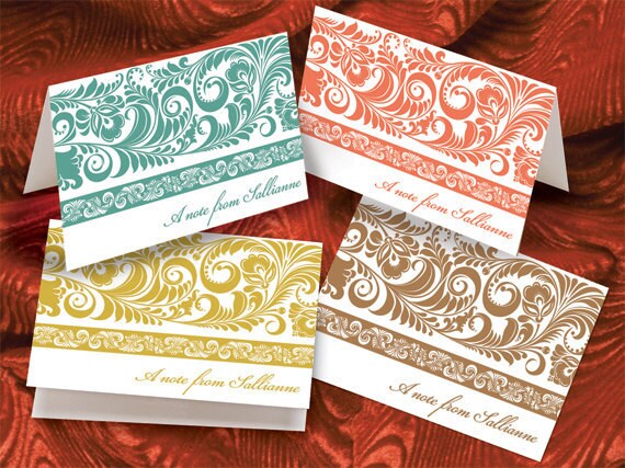 personalized notecards, thank you cards, girlfriend gift, Easter gift, teacher appreciation, multicolored personalized notecards, PC102