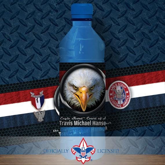 Water Bottle Wrapper, Eagle Court of Honor, Customized, BSA, BSA1006