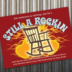 retirement party invitations, retirement party ideas, still rockin retirement party, still rockin party, electric guitar invitation