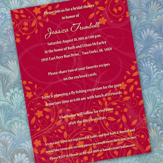 bridal shower invitations recipe