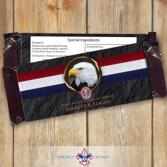 Eagle Scout candy bar wrappers, Eagle Scout Court of Honor, Hersheys chocolate bar wrappers, Court of Honor, BSA0304