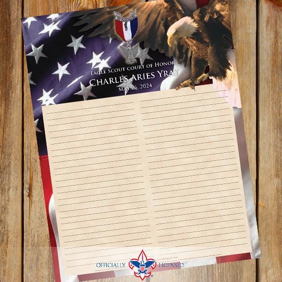 Sign-In Sheet, Eagle Scout Court of Honor, Customized, Court of Honor, BSA, BSA0805