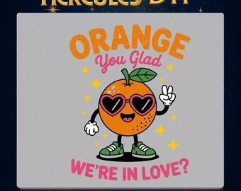 Orange DTF Press,Funny Fruit DTF Press,Heart Sunglasses Ready to Ship,Valentines Day Shirt Design,Cool Orange Valentine Iron on Transfer