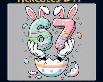 Sixty Seven Easter Egg ready DTF,Spring Apperral DTF Hot Peel Design,Gamer Easter Shirt Design Idea,Sixty seven Easter Bunny Print on demand