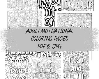 Adult Motivational Quote Coloring Pages
